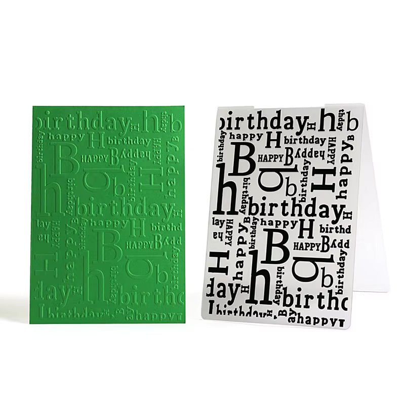 Happy Birthday Textured Embossing Folder, 15 cm x 11 cm/5.90 in x 4.33 in