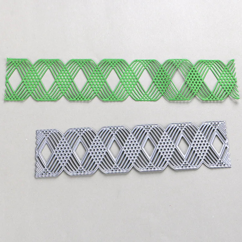 Intricate Wavy Design Metal Cutting Dies, Various Types, 15 cm x 2.5cm/5.90 in x 0.98