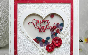 Gorgeous "Happy Valentines Day" Words Metal Cutting Die, 8.0 x 3.4 cm/3.15 inches x 1.34 inches