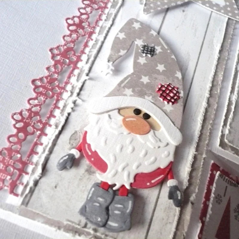 Adorable Santa Claus Gnome Metal Cutting Die, 10.2 cm x 8.2 cm/4.01 in x 3.22 in