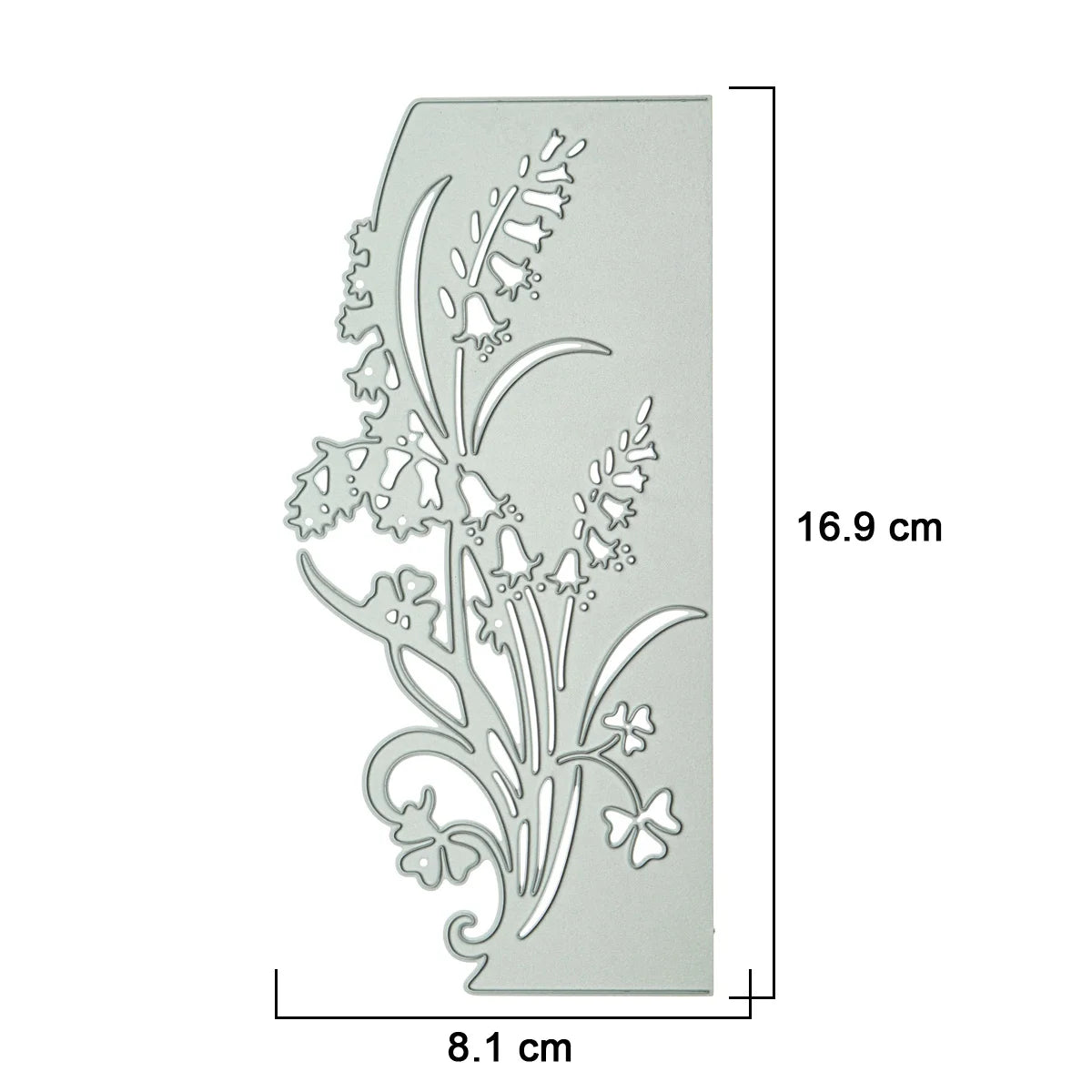 Elegant Lily of the Valley Flowers Metal Cutting Die, Size on Photo