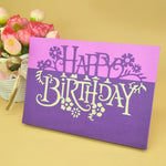 Lovely Happy Birthday Words with Flowers Metal Cutting Die, 8.4 cm x 15.1 cm/3.30 in x 5.94 in