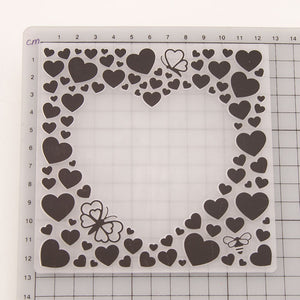 Heart/Butterfly Textured Embossing Folder, 12.6 cm x 12.6 cm/4.96 in x 4.96 in