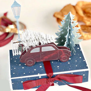 Delightful Driving Home For Christmas Metal Cutting Die, Size on Photo