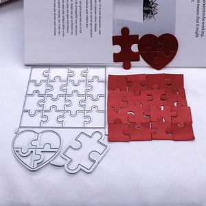 Heart Jigsaw Puzzle Metal Cutting Die, 9.3 cm x 13.4 cm/3.66 in x 5.27 in