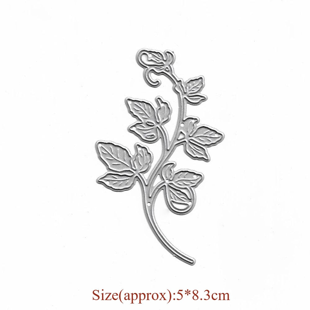 Lovely Miniature Branch Metal Cutting Die, 5 cm x 8.3 cm/1.96 in x 3.26 in