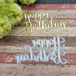 Elegant Words Happy Birthday Metal Cutting Die, 9.7 cm x 5.7 cm/3.81 in x 2.24 in