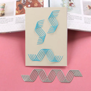 Intricate Wavy Design Metal Cutting Dies, Various Types, 15 cm x 2.5cm/5.90 in x 0.98