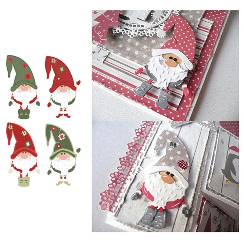 Adorable Santa Claus Gnome Metal Cutting Die, 10.2 cm x 8.2 cm/4.01 in x 3.22 in