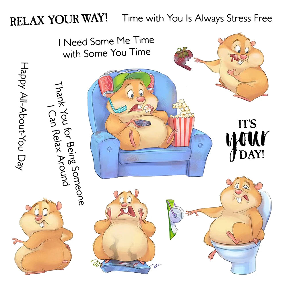 Hilarious Hamster Needing Some You Time Transparent Stamps, Dies, Stamp and Die Set (please order items separately)