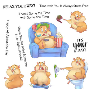 Hilarious Hamster Needing Some You Time Transparent Stamps, Dies, Stamp and Die Set (please order items separately)