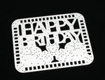 Gorgeous Happy Birthday Metal Cutting Die, 11.7 cm x 9.6 cm/4.6 in x 3.77 in