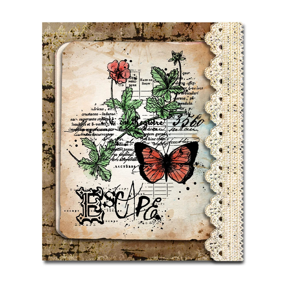 Gorgeous Vintage Flowers and Butterfly Transparent Stamps