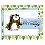 Gorgeous Winter Penguins Ready For Christmas Transparent Stamps, Dies, Stamp and Die Set, Stencils (please order items separately)