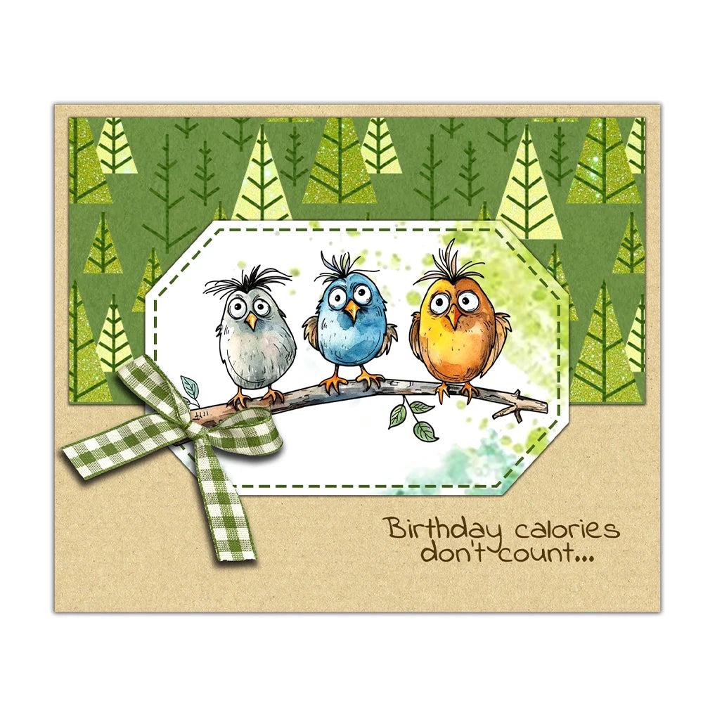 Funny Birdies Thinking of You Transparent Stamps, Stamp and Die Set (please order items separately)