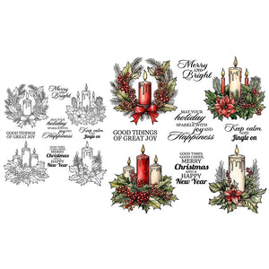 Stunning Christmas Candles Transparent Stamps