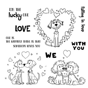 Adorable and Cute Valentine's Lovely Doggies Transparent Stamps, Dies, Stamp and Die Set (please order items separately)