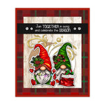 Comical Christmas Gnomes Sending Love Transparent Stamps, Stamp and Die Set (please order items separately)