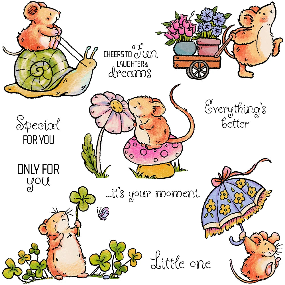 Beautiful Mousey Sending Lovely Messages Transparent Stamps, Dies, Stamp and Die Set (please order items separately)