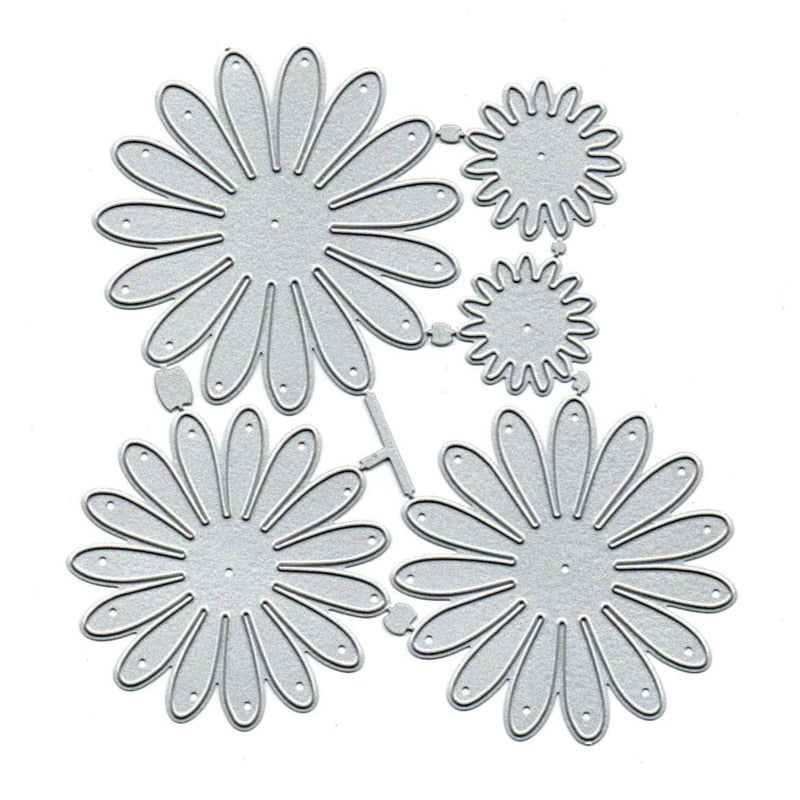 Exquisite Five Floral Delights Metal Cutting Die, 12.3 cm x 12.8 cm/4.84 in x 5.03 in