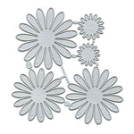 Exquisite Five Floral Delights Metal Cutting Die, 12.3 cm x 12.8 cm/4.84 in x 5.03 in