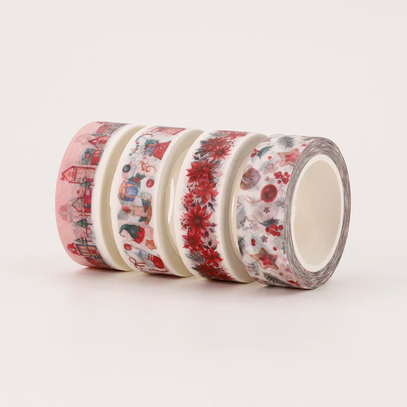 Divine Christmas Decorative Washi Tape, Various Designs, Width 15 mm, Length 10m, 1 Piece