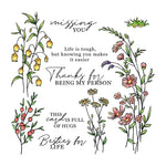 Heartfelt Sentiments and Beautiful Floral Display Transparent Stamps/Dies (please order items separately)