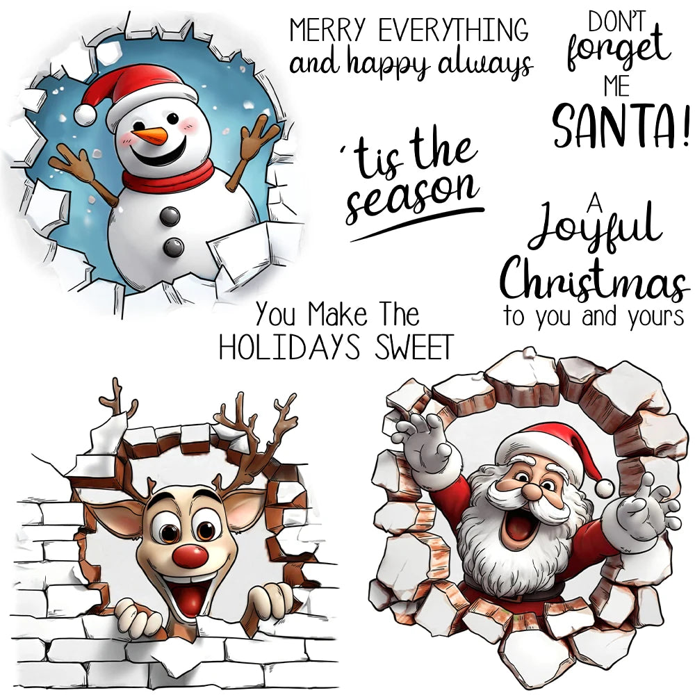 Cute You Make The Holidays Sweet Santa Transparent Stamps, Dies, Stamp and Die Set (please order items separately)