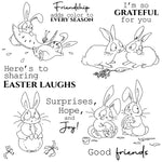 Comical Bunnies Sharing Easter Cheer Transparent Stamps, Dies, Stamp and Die Set (please order items separately)