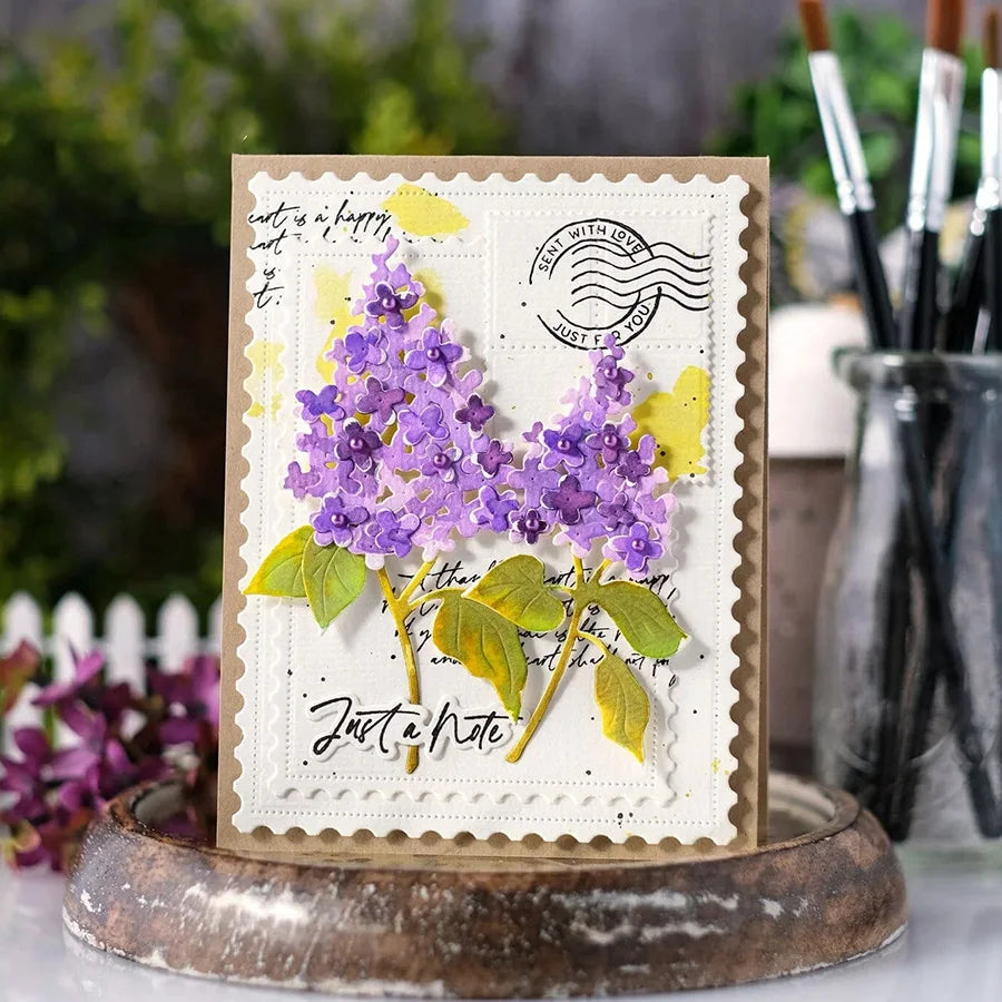 Loveable Lilac Plants Metal Cutting Dies, Size on Photo