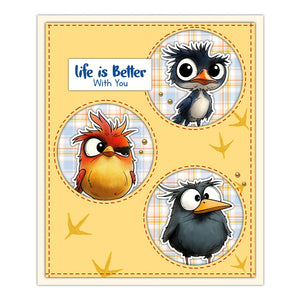 Funny Birdies Spreading Cheer Transparent Stamps, Dies, Stamp and Die Set (please order items separately)