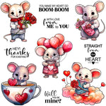 Sweet Mice Sending Love To You Transparent Stamps, Stamp and Die Set (please order items separately)