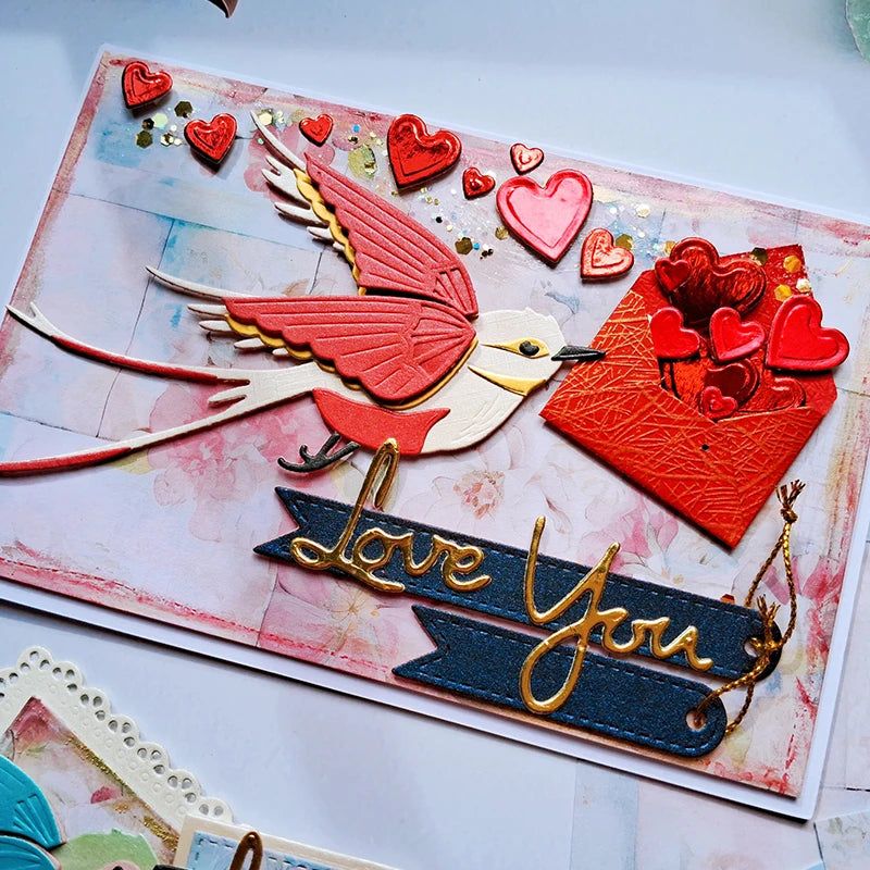 Stunning Love Bird Metal Cutting Die, 13.1 cm x 12.1 cm/5.15 in x 4.76 in