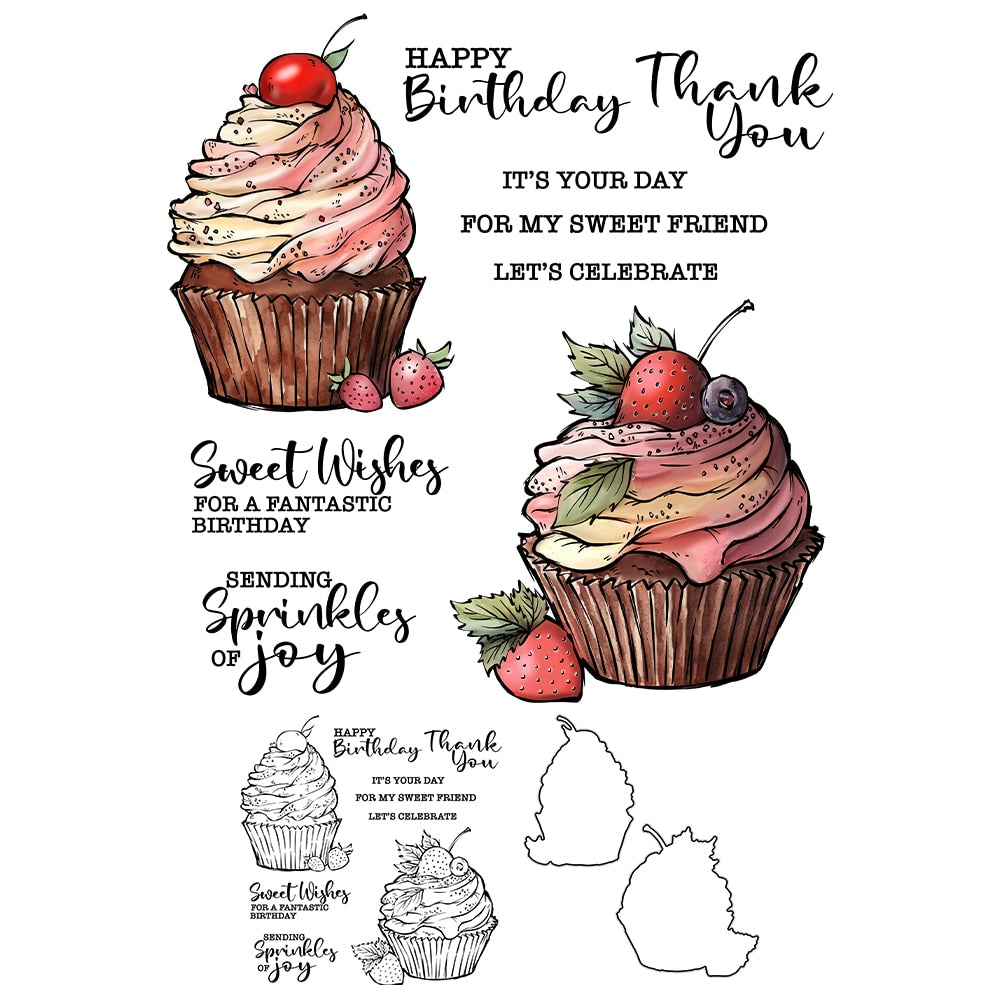 Irresistible Cupcake Transparent Stamp and Die Set