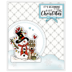 Adorable Winter Snowmen Transparent Stamps, Dies, Stamp and Die Set (please order items separately)