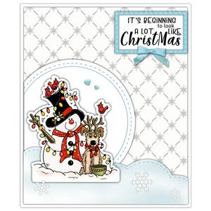 Adorable Winter Snowmen Transparent Stamps, Dies, Stamp and Die Set (please order items separately)