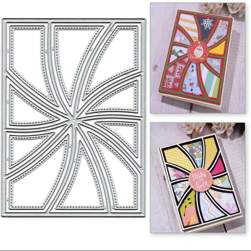 Lovely Rectangle Frame with Spiral Detail Metal Cutting Die, Size on Photo