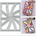 Lovely Rectangle Frame with Spiral Detail Metal Cutting Die, Size on Photo