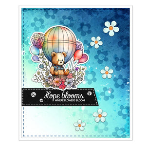 Cute Teddies in Hot Air Balloons Transparent Stamps