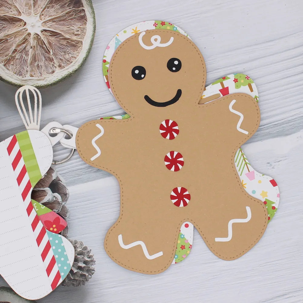 Cute Gingerbread Man Baking Time Metal Cutting Die, Size on Photo