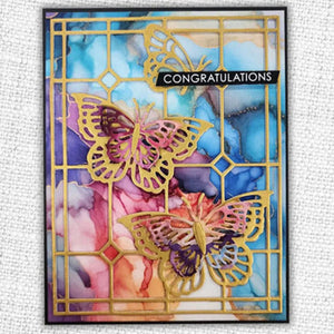 Perfect Butterflies with Background Frame Metal Cutting Die, Size on Photo