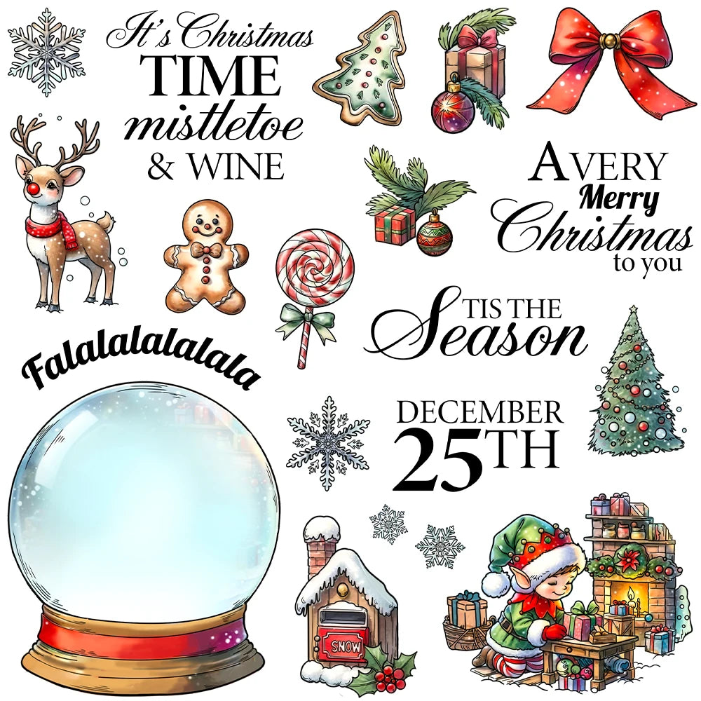 'Tis The Christmas Season Transparent Stamps, Dies, Stamp and Die Set (please order items separately)