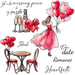 Lovely Valentine's Day Transparent Stamps, Dies, Stamp and Die Set (please order items separately)