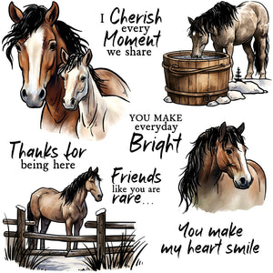 Adorable Horse Loving You Transparent Stamps, Dies, Stamp and Die Set (please order items separately)