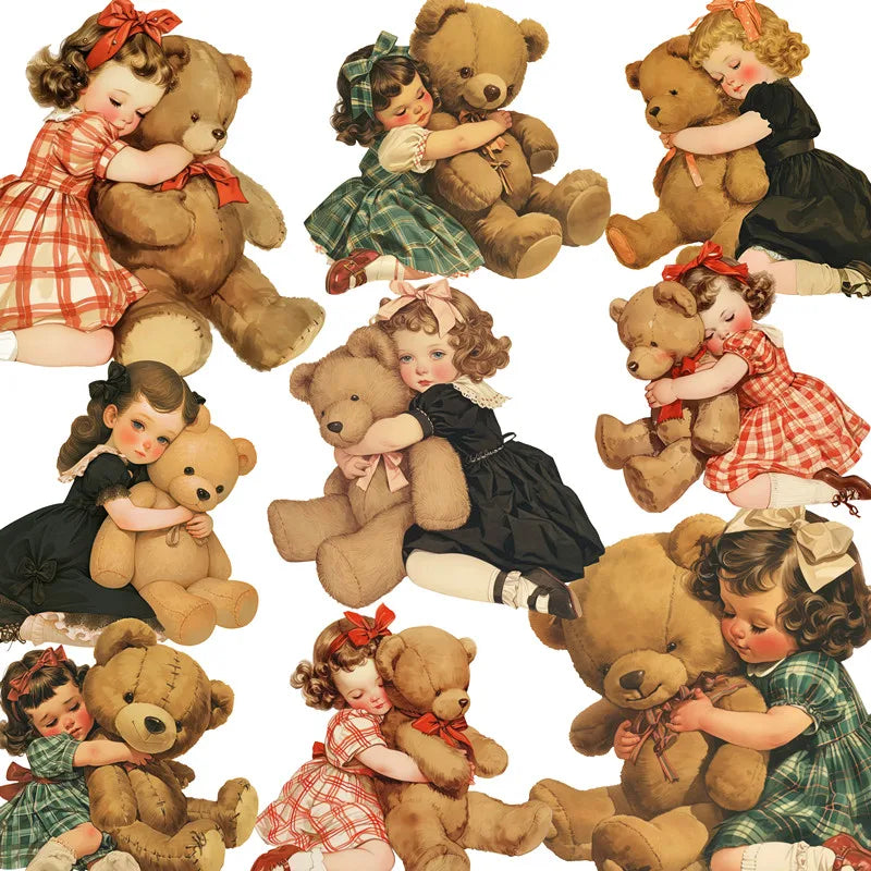 Adorable Bear and Special Friend Decorative Stickers, 20 Pieces, Length 4 cm to 6 cm