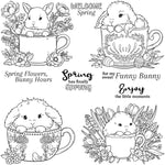 Delightful Bunnies in Cups Transparent Stamps