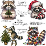 Sweet Raccoon Ready For Christmas Transparent Stamps, Dies, Stamp and Die Set (please order items separately)