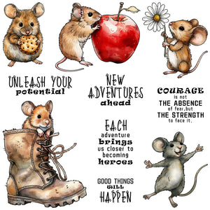 Adorable Mousey Sending Courage and Love Transparent Stamps