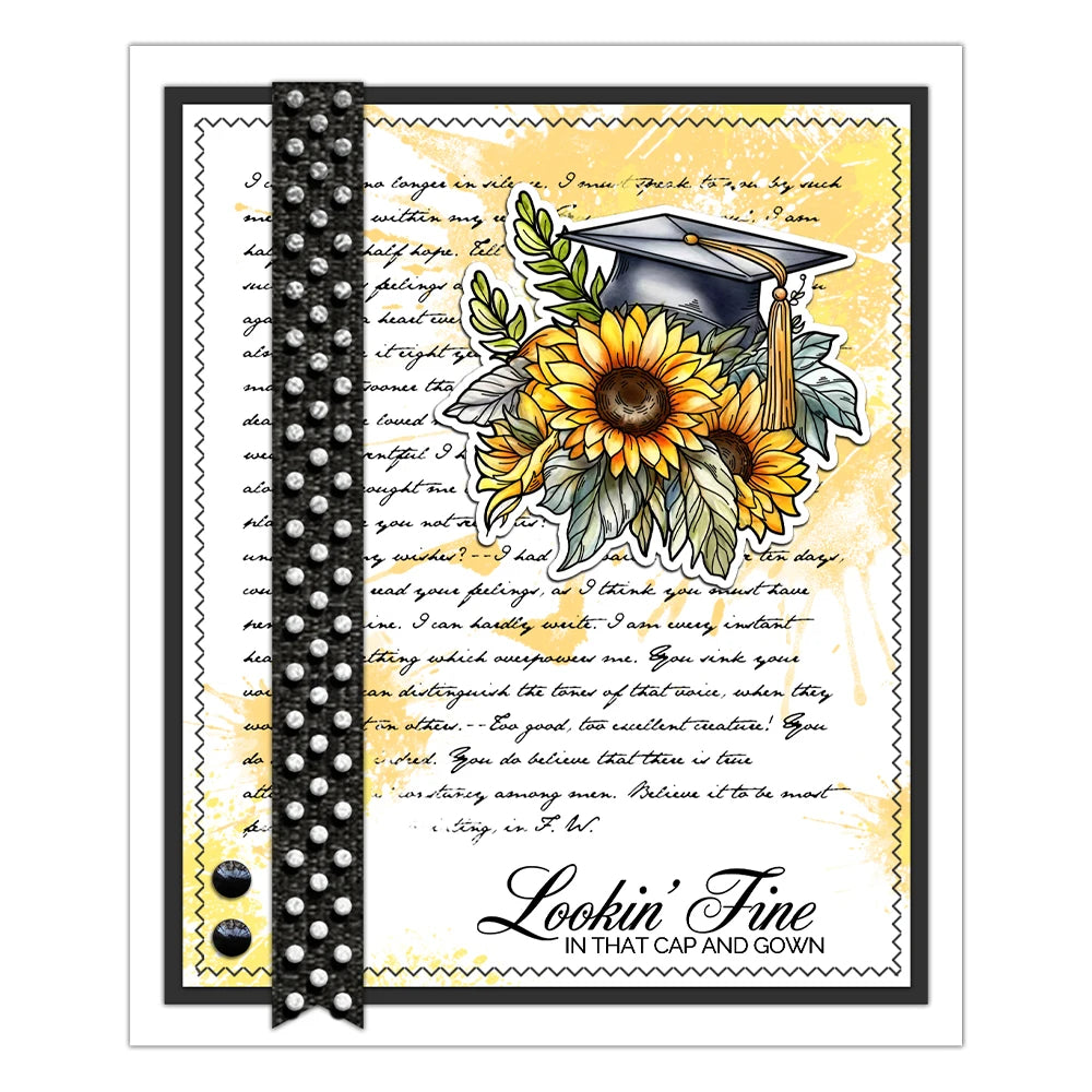 Beautiful Graduation Bright Future Transparent Stamps, Stamp and Die Set (please order items separately)