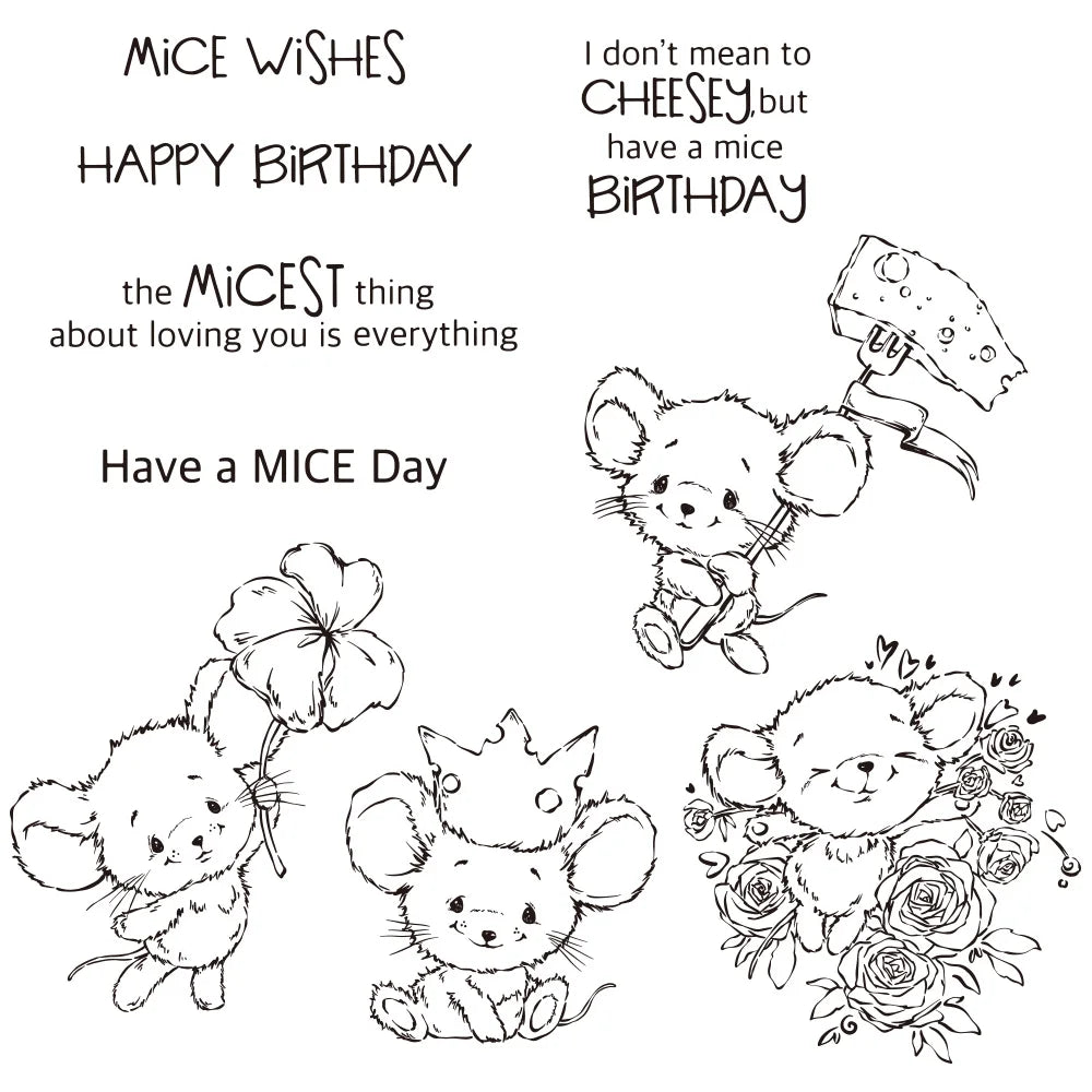 Gorgeous Little Ones Sending "Mice" Wishes Transparent Stamps, Dies, Stamp and Die Set (please order items separately)